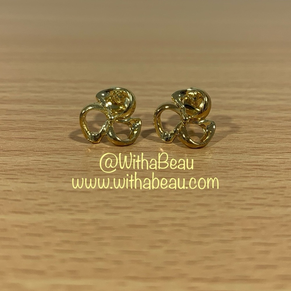Gold Tone 3 Circle Geometric Earrings - Dany